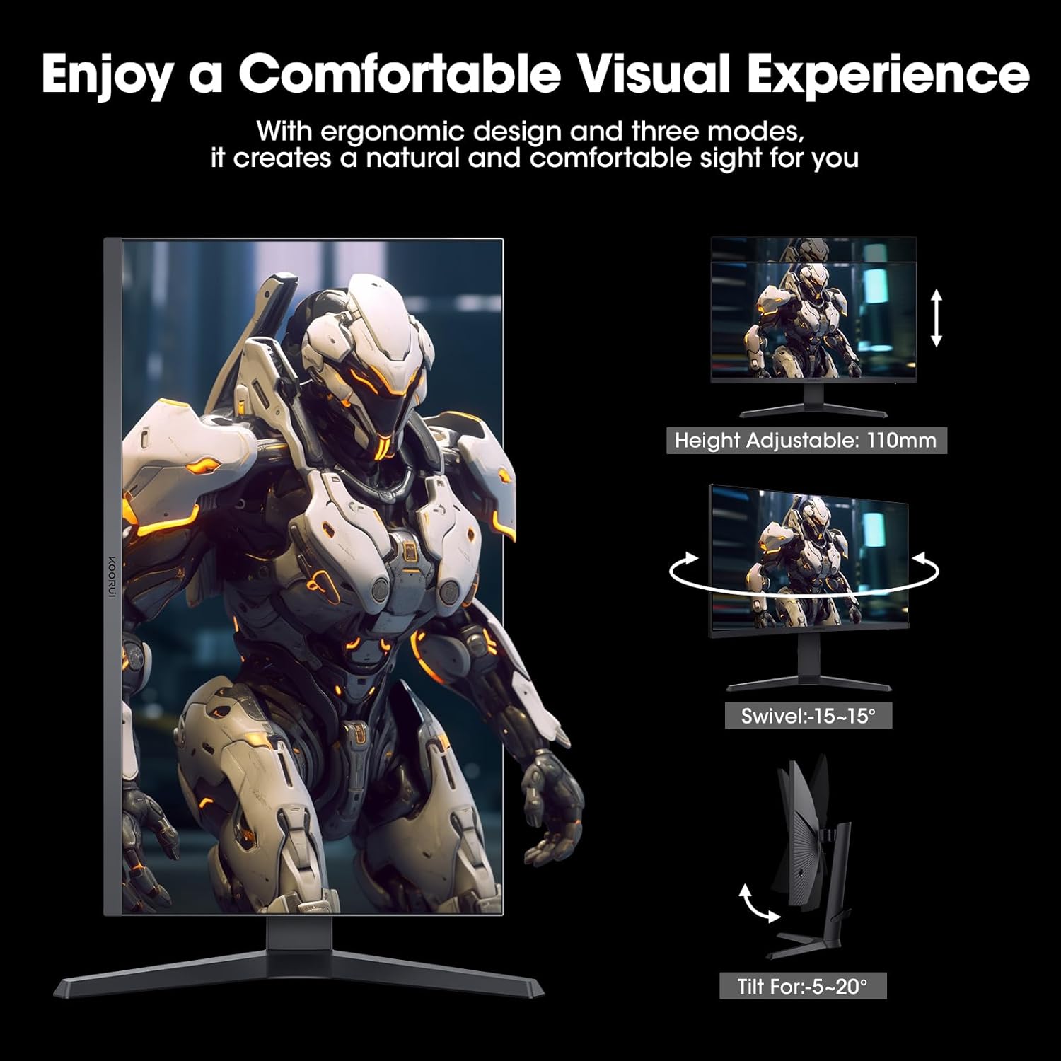 Moniteur de jeu KOORUI 27E3QK 27 pouces IPS QHD 240 Hz