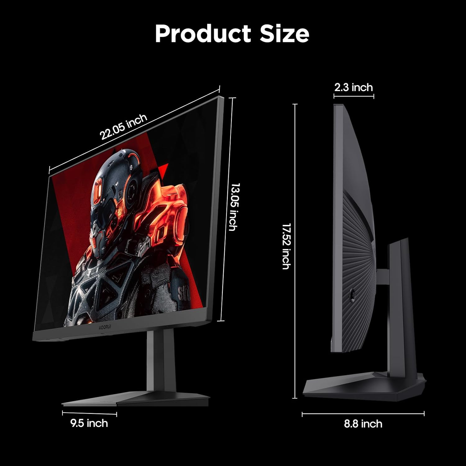 Moniteur de jeu KOORUI 25E3A 24,5 pouces VA FHD 180 Hz