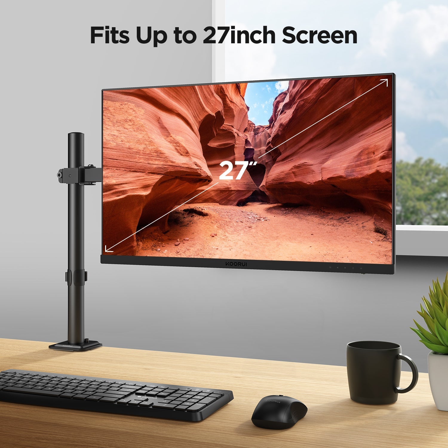 Support de bureau pour écran simple KOORUI KR10G pour écrans de 13 à 32 pouces