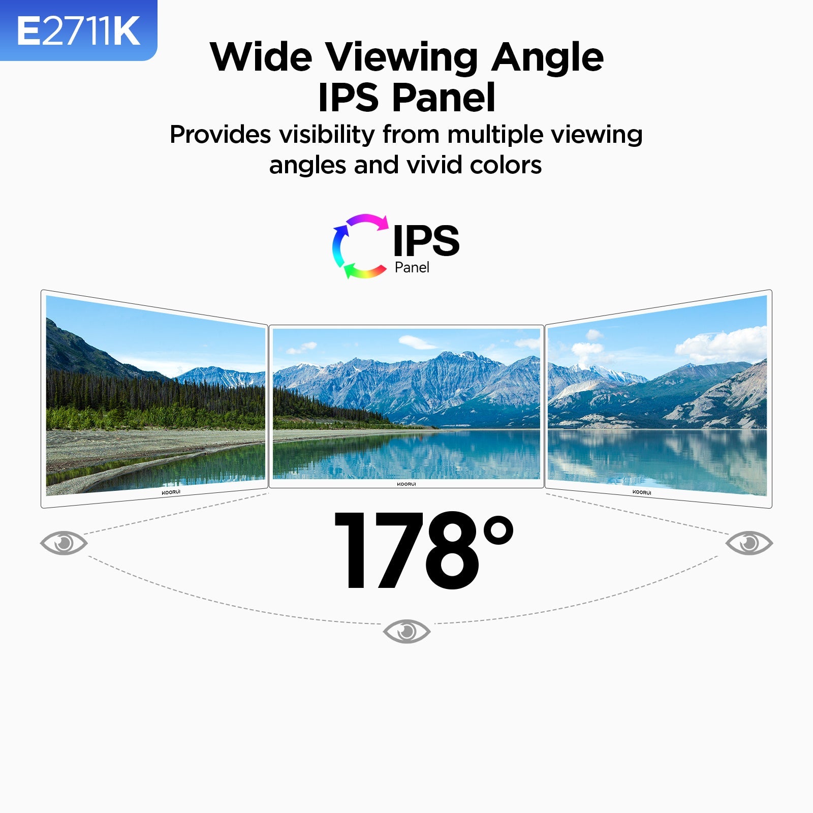 Moniteur professionnel KOORUI E2711K 27 pouces IPS FHD 144 Hz