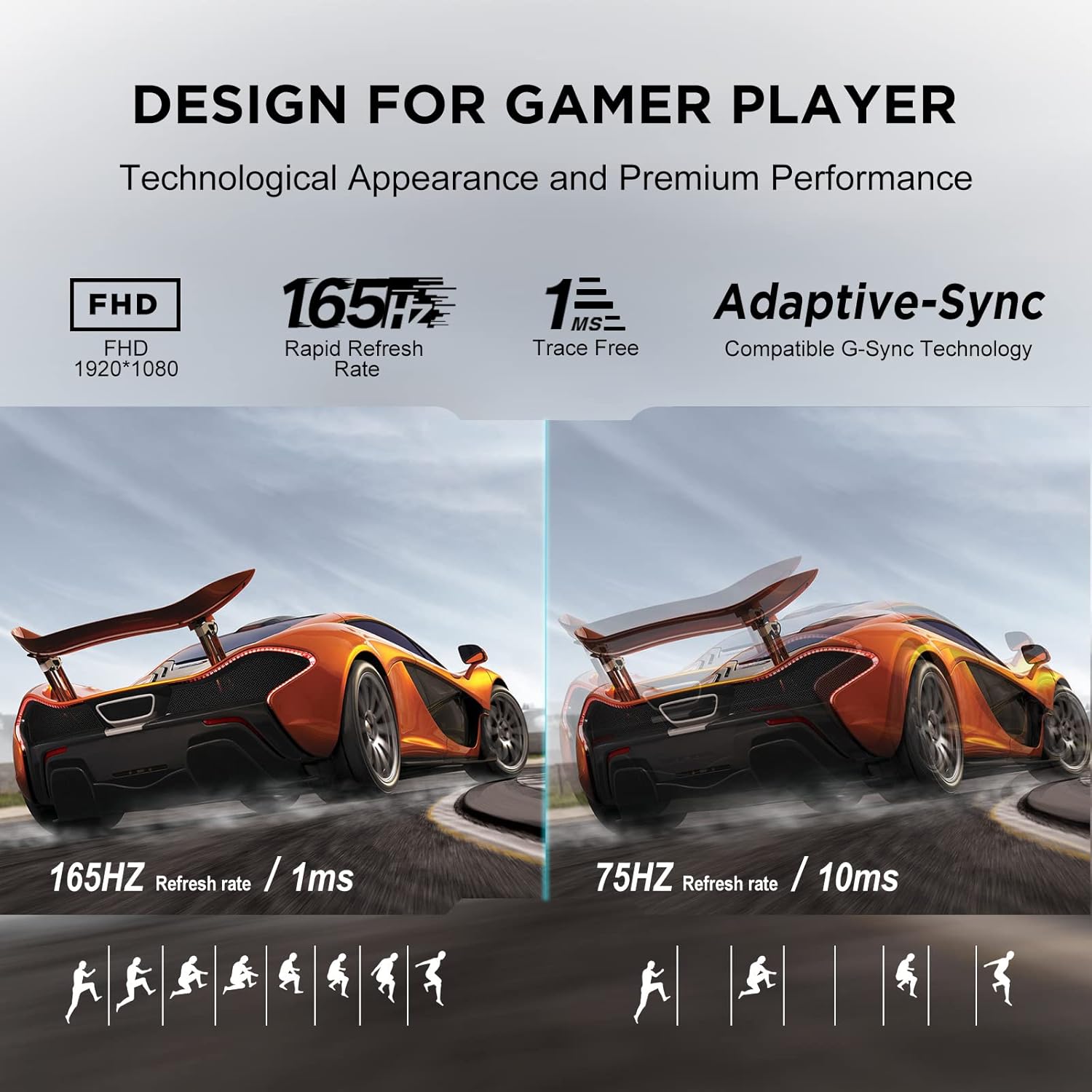 Moniteur de jeu KOORUI 24E4 24 pouces VA FHD 165 Hz