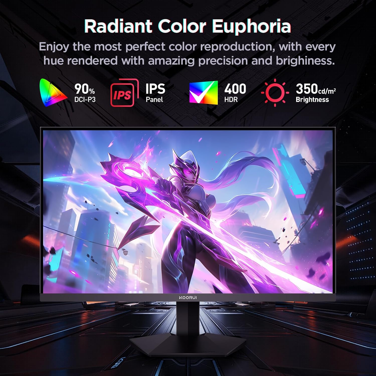 Moniteur de jeu KOORUI G2421V 24 pouces IPS QHD 180 Hz