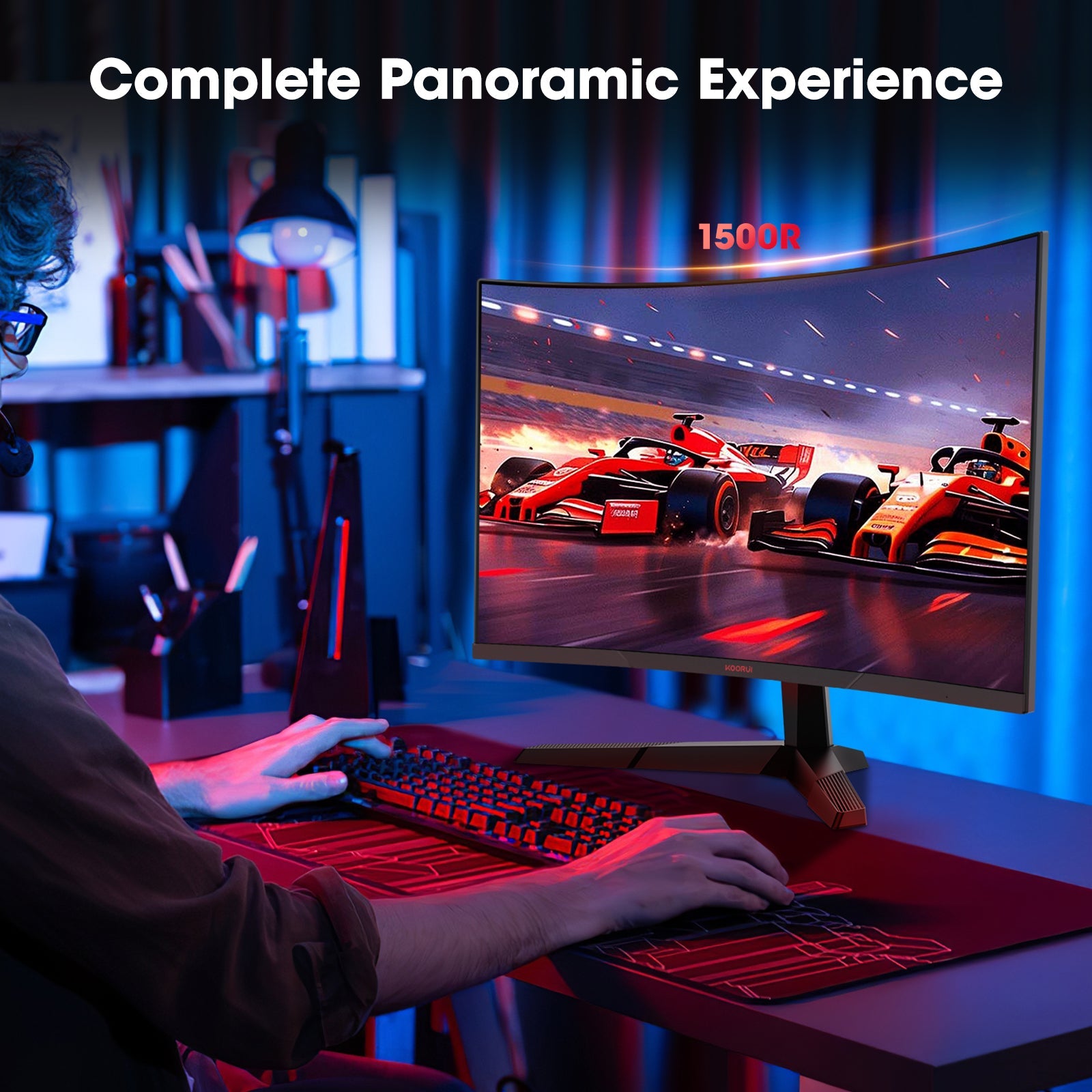 Moniteur de jeu incurvé KOORUI 27E6QCA 27 pouces VA QHD 180 Hz