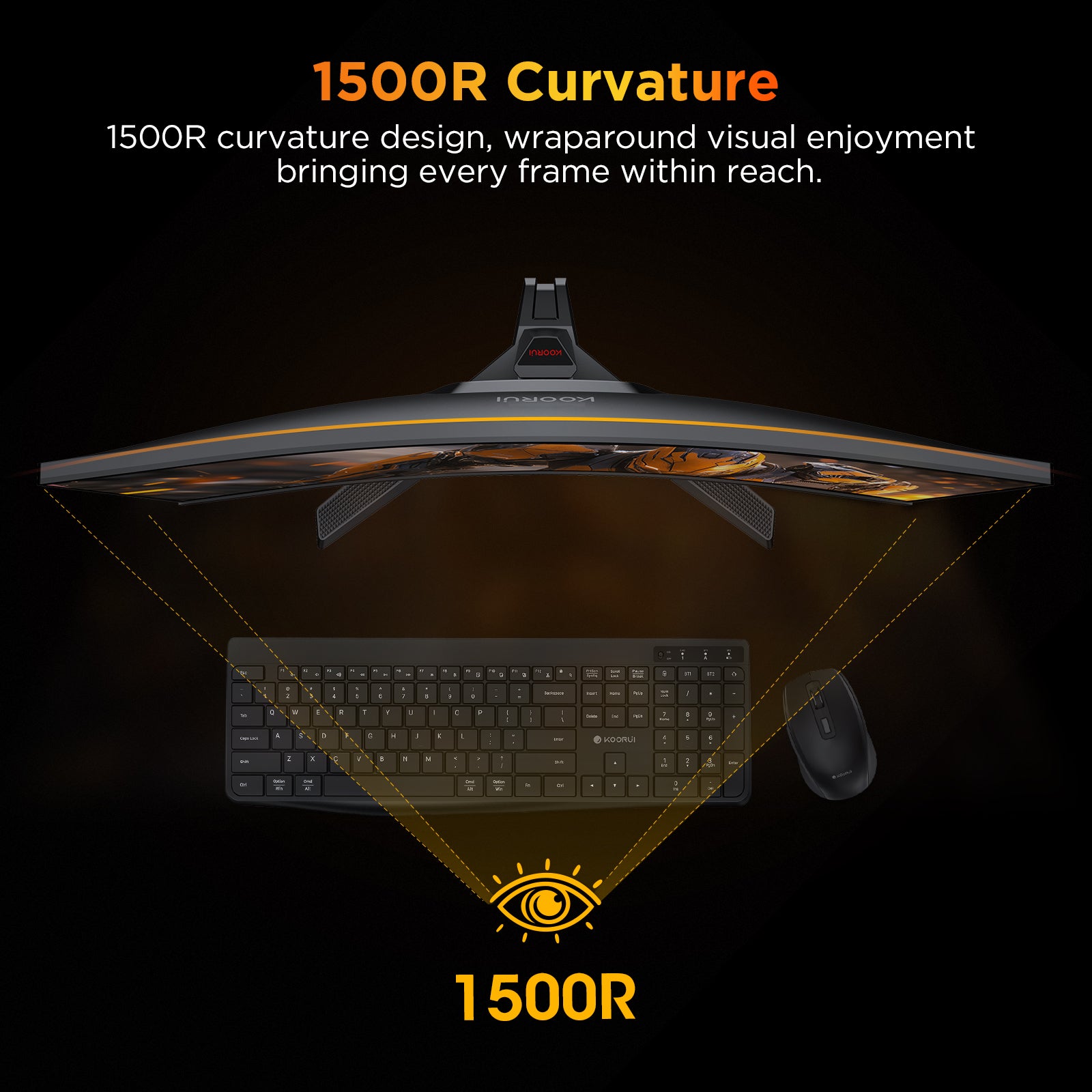 KOORUI G3221SC 31.5-inch QHD 170Hz Curved VA Gaming Monitor