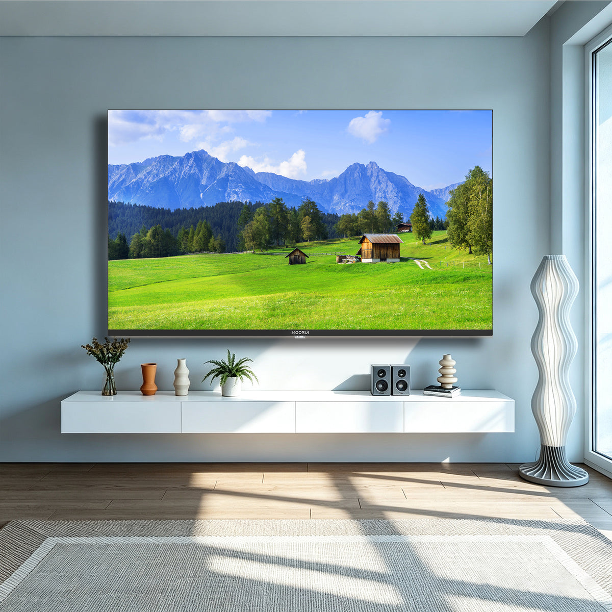 KOORUI K55Q1UQ-T8, 55 pouces, 4K QLED, TV Tizen, Design sans bordure, Son dynamique avec Dolby Audio, Finition métallique haut de gamme