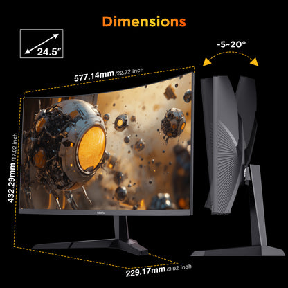 KOORUI G3221SC 31.5-inch QHD 170Hz Curved VA Gaming Monitor