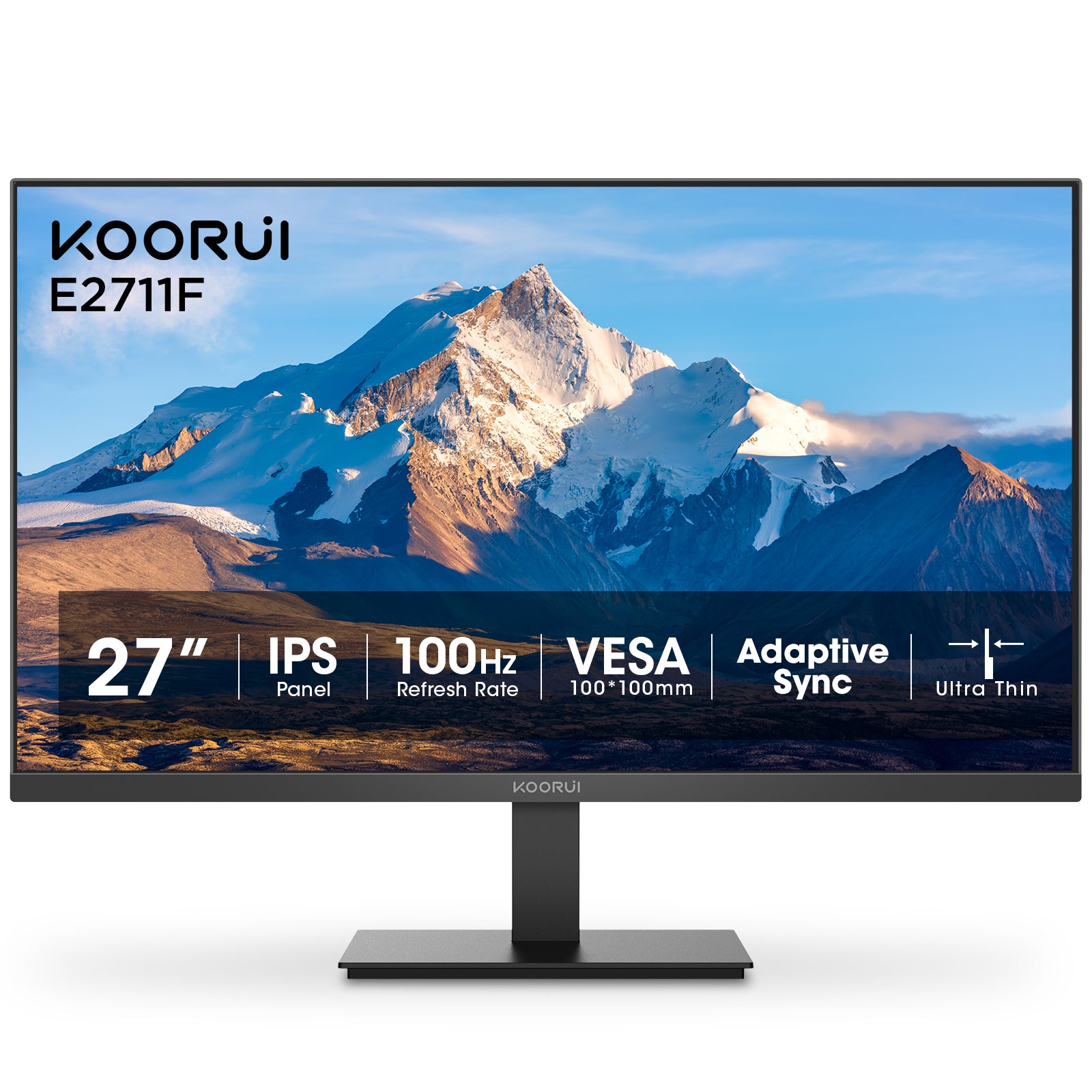 Moniteur professionnel KOORUI E2711F 27 pouces IPS FHD 100 Hz 