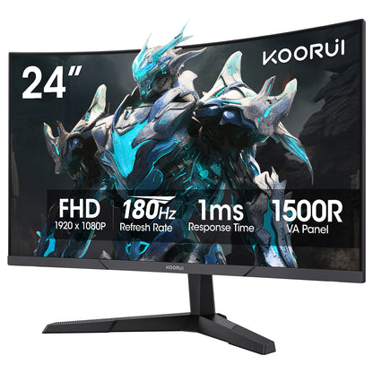 Moniteur de jeu incurvé KOORUI 24E6CA 24 pouces VA FHD 180 Hz 