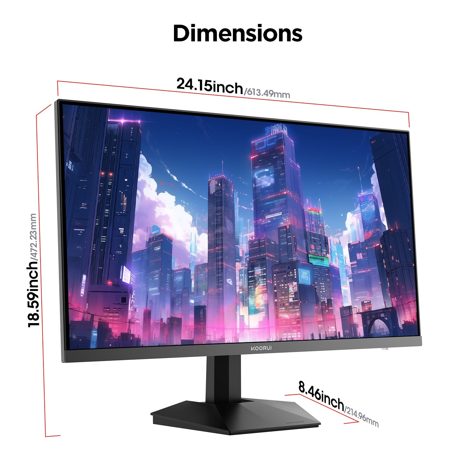 Moniteur de jeu KOORUI G2721P 27 pouces IPS QHD 200 Hz 