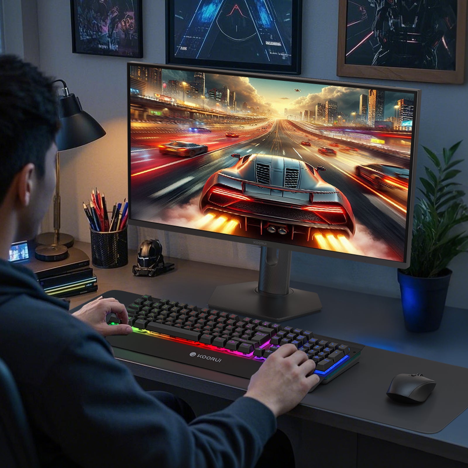 Moniteur de jeu KOORUI S2741LM 27 pouces double mode IPS/MINI LED UHD 160 Hz/FHD 320 Hz