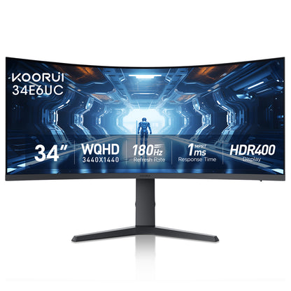 Moniteur de jeu incurvé KOORUI 34E6UC 34 pouces VA WQHD 165 Hz 