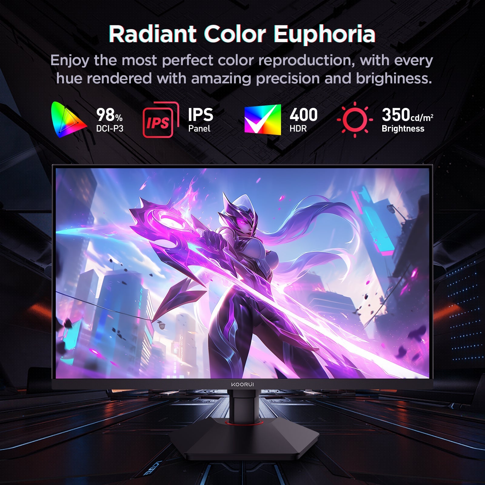 Moniteur de jeu KOORUI G2721E 27 pouces IPS QHD 320 Hz 