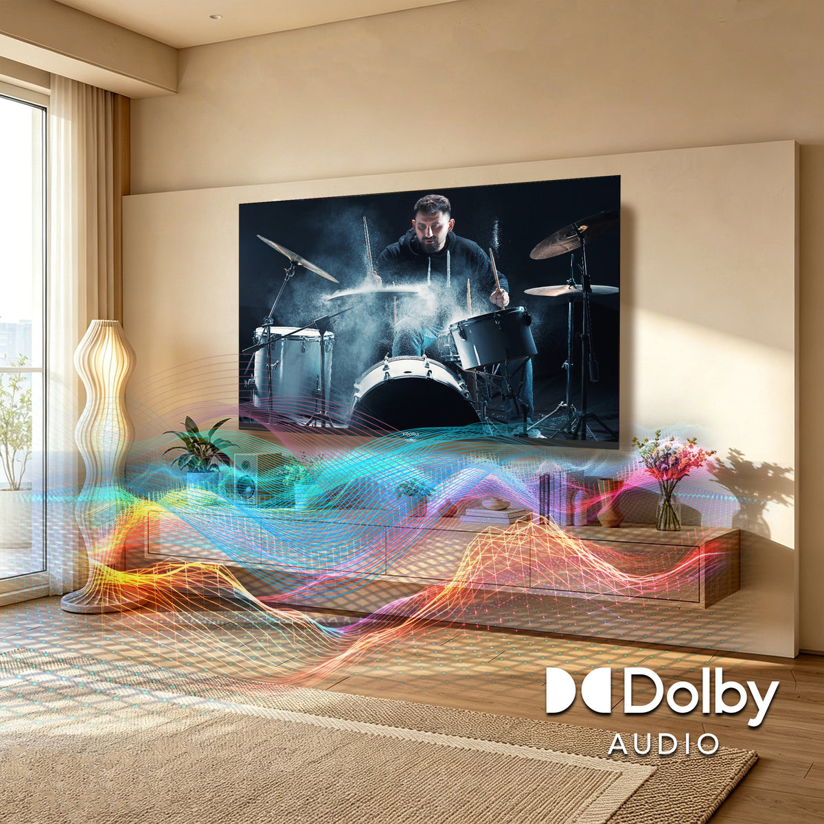 KOORUI K55Q1UQ-T8, 55 pouces, 4K QLED, TV Tizen, Design sans bordure, Son dynamique avec Dolby Audio, Finition métallique haut de gamme