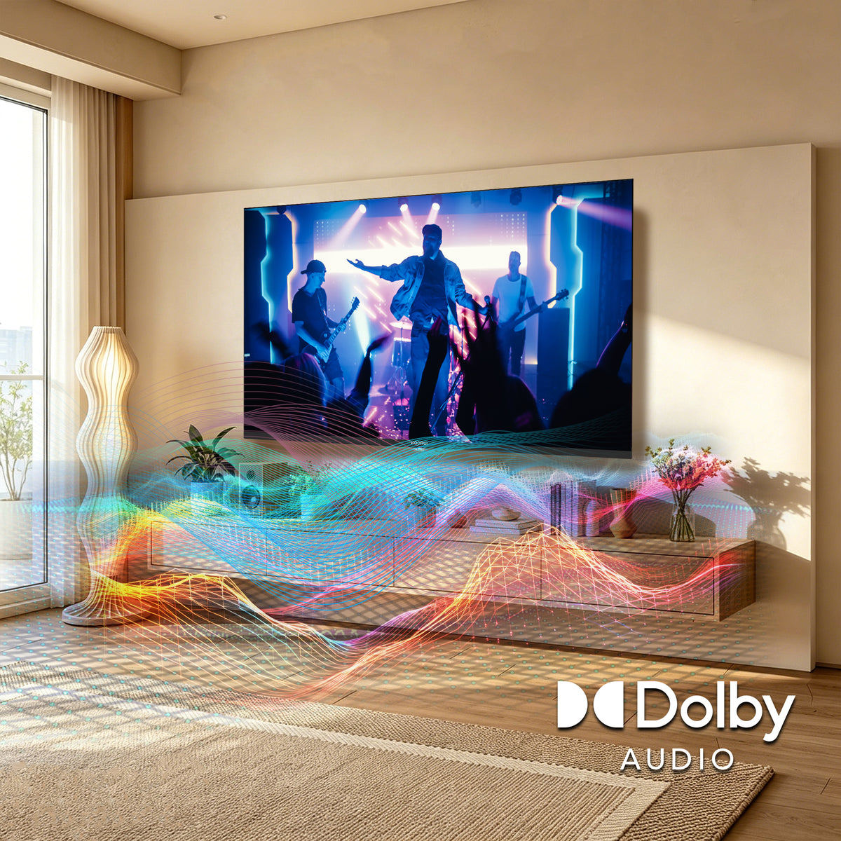 KOORUI K65N3UQ-T8, 65 pouces, 4K QLED, TIZEN TV, Design sans bords, Son dynamique avec Dolby Audio, Finition métallique haut de gamme