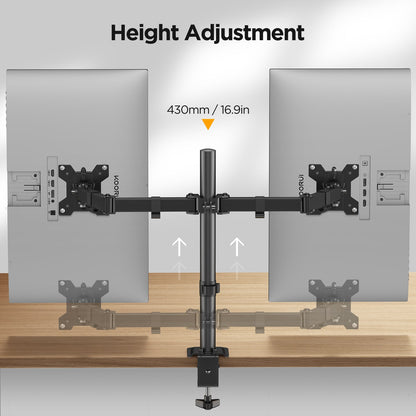 Support double écran KOORUI KR20G pour écrans de 13 à 27 pouces 