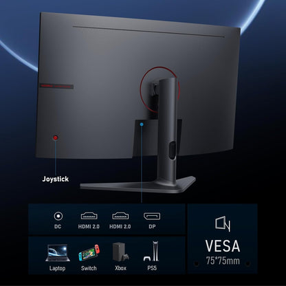Moniteur de jeu incurvé KOORUI 32E6QC 31,5 pouces VA QHD 170 Hz 1500R 