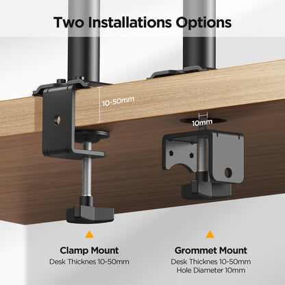 Support double écran KOORUI KR20G pour écrans de 13 à 27 pouces 