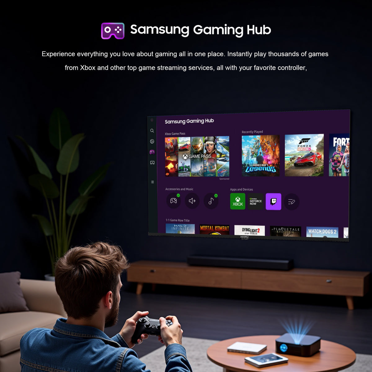 KOORUI K32Q1FFQ-T8, 32 pouces, Full HD QLED, TIZEN TV, Taille compacte avec écran coloré, Son dynamique avec Dolby Audio, Finition métallique haut de gamme