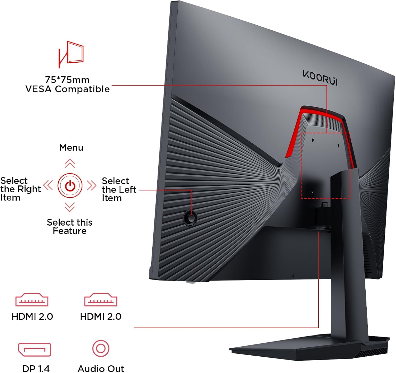 Moniteur de jeu KOORUI G2711P 27 pouces IPS FHD 200 Hz 