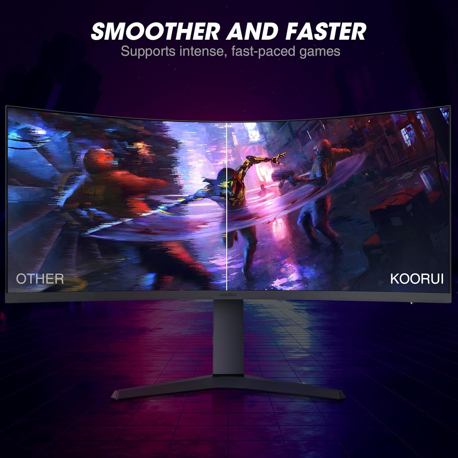 Moniteur de jeu incurvé KOORUI 34E6UC 34 pouces VA WQHD 165 Hz 