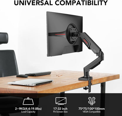 Bras de moniteur réglable simple pour support de bureau KOORUI KR20Y 