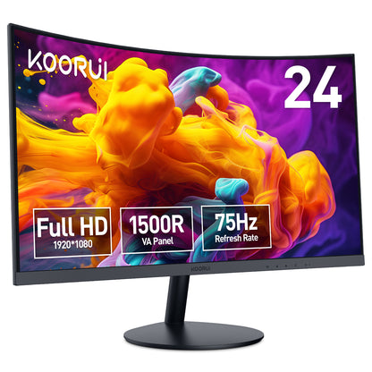 Moniteur de jeu incurvé KOORUI 24N5CA 24 pouces VA FHD 75 Hz 1500R 
